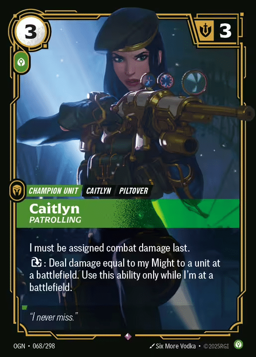 Caitlyn jeu de carte Riftbound Origins