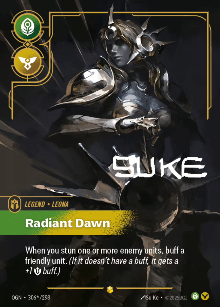 Leona signed jeu de carte Riftbound Origin's league of legends