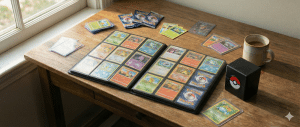 Cartes pokémon dans un classeur